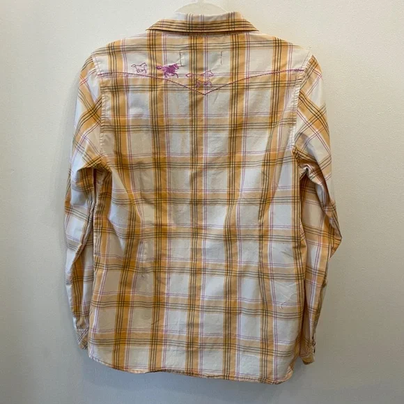 Bit & Bridle Pink Snaps Pink Embroidery Plaid Top - Picture 5 of 6